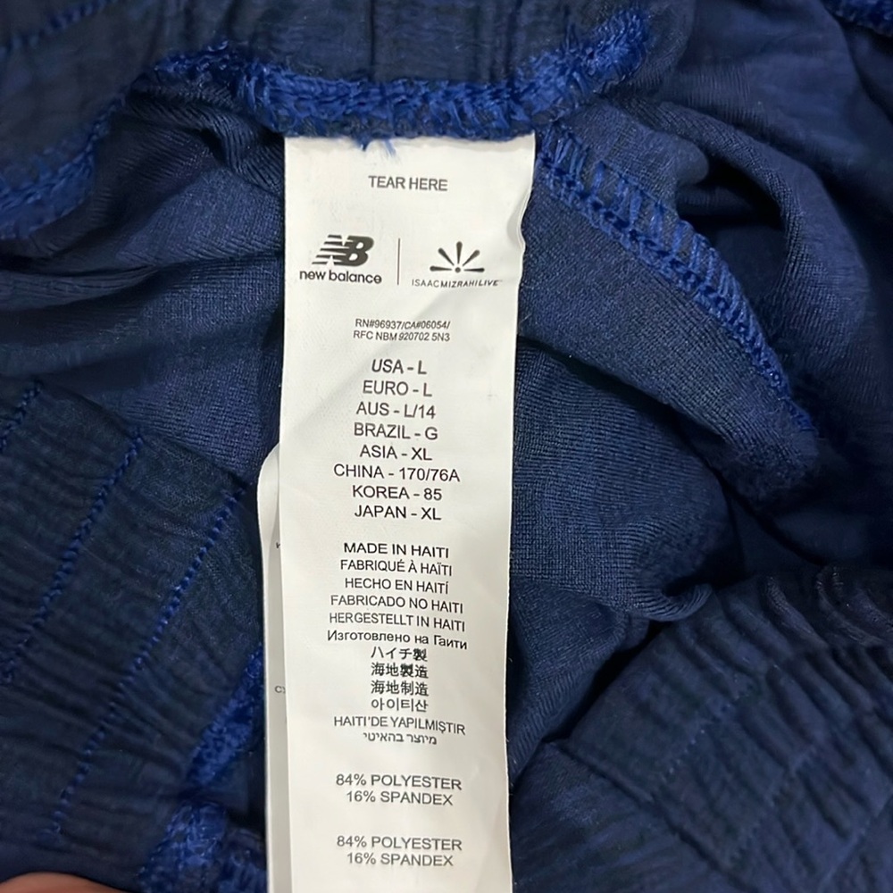 New Balance x Isaac Mizrahi Live Navy Space Dyed Speed Jogger Pants Large - Picture 10 of 11